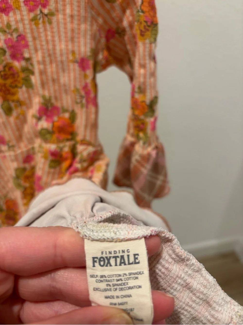 Finding Foxtale Orange Floral Ruffle Hem Dress size 10